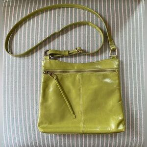 Hobo Green Leather Crossbody Bag - Sleek Everyday Bag